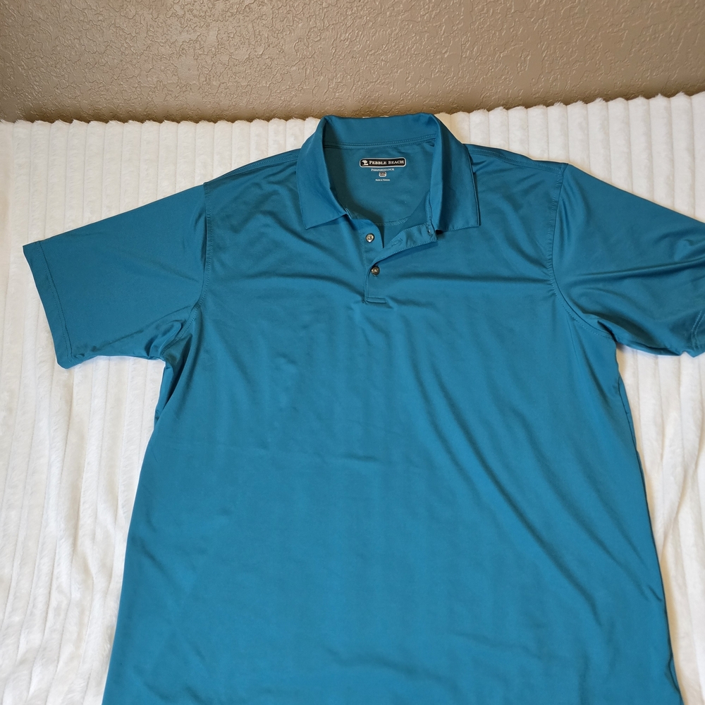 Pebble Beach Aqua Blue Polo Shirt